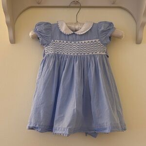 Rachel Riley Light Blue Smocked Dress, Vintage Style, 18 months